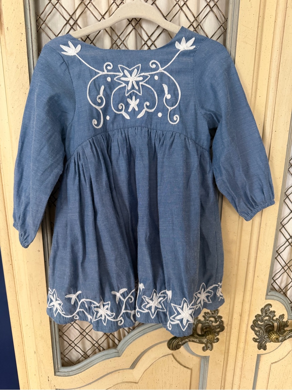 Pippa & Julie Blue Embroidered Cotton Dress